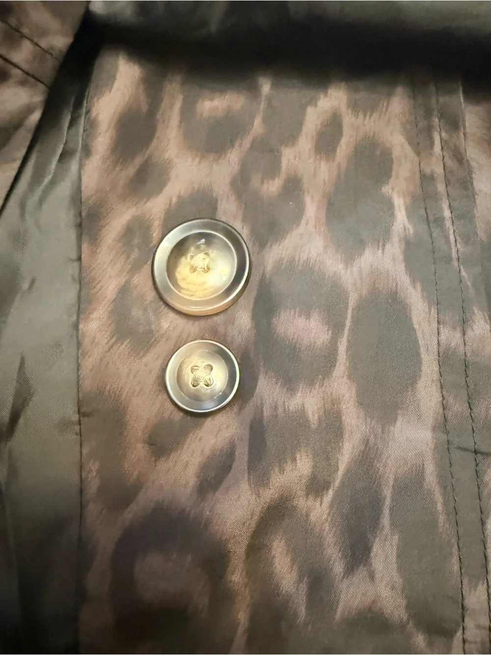 London Fog Leopard Print Rain Trench Coat won’t Black Lining